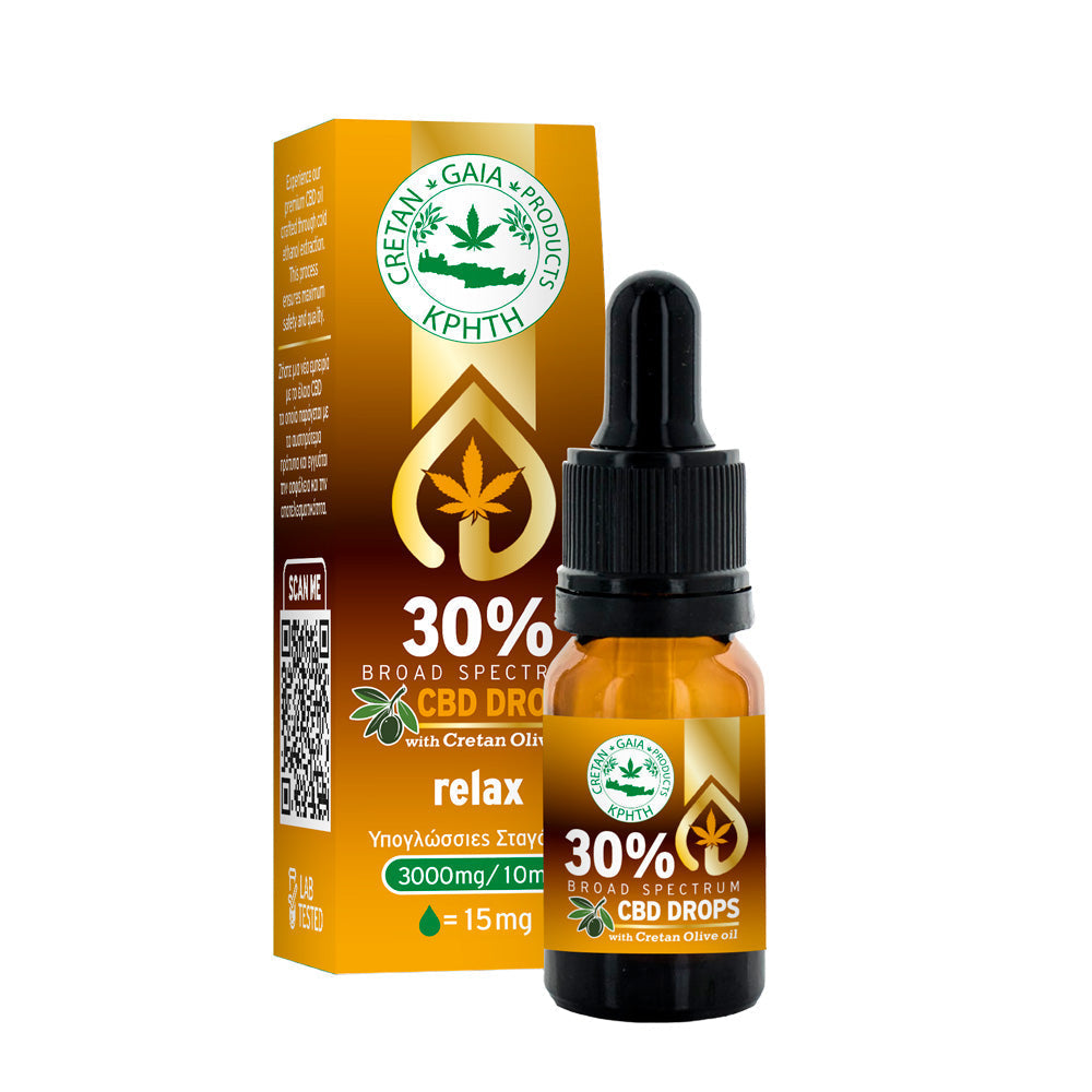 Cretan Gaia Full Spectrum Cannabis Oil – 30% CBD with Cretan Olive Oil, 10ml