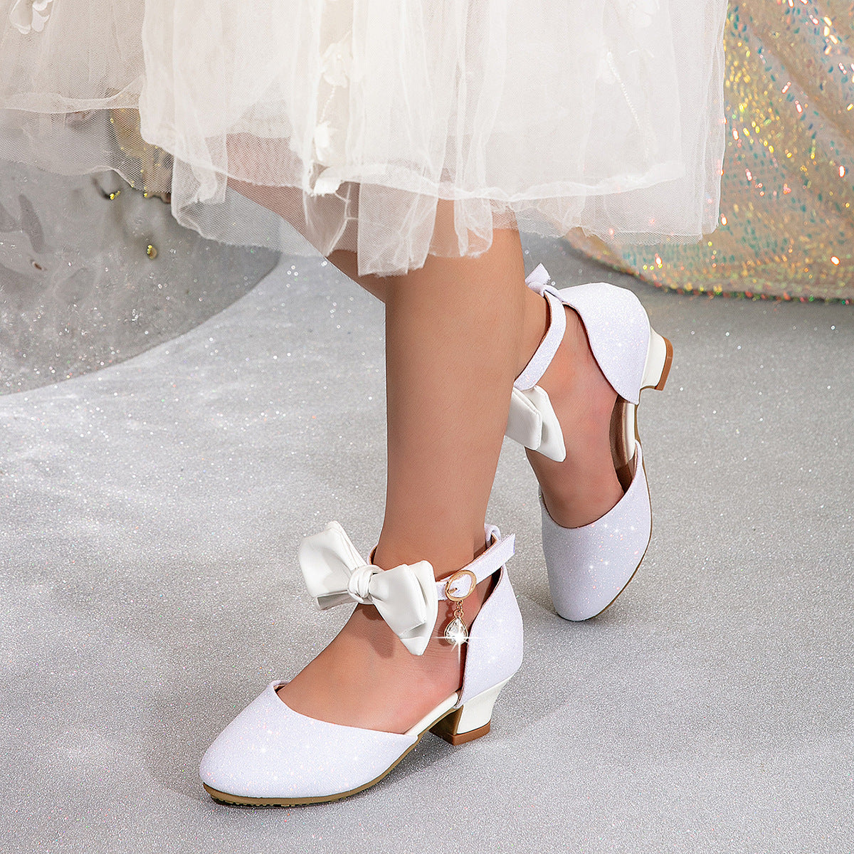 Girls Princess Bow Dress Sandals – Elegant Party Shoes