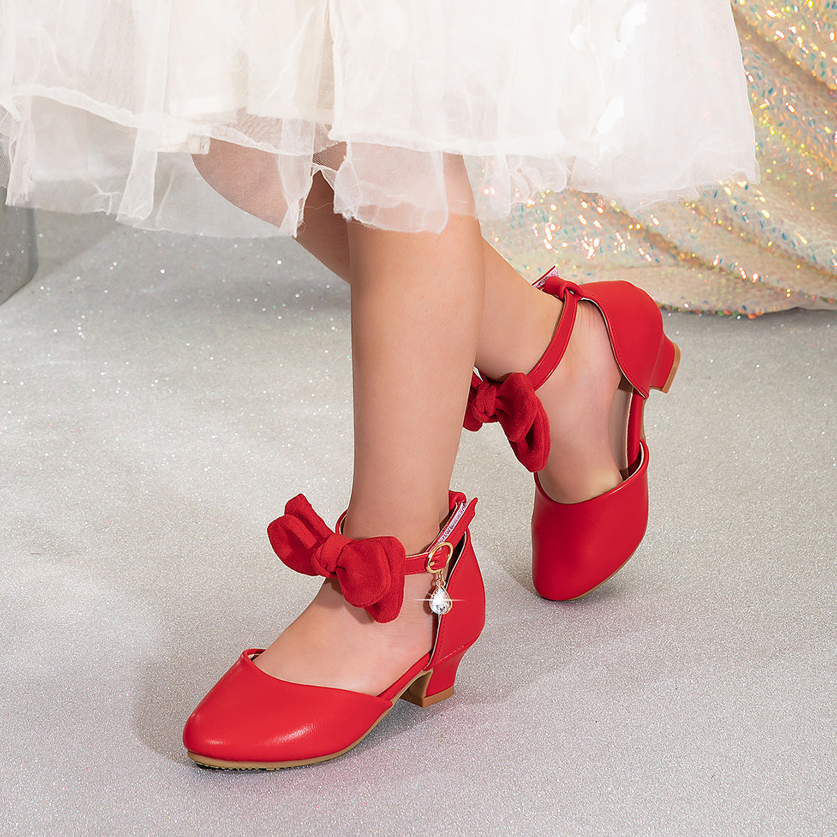 Girls Princess Bow Dress Sandals – Elegant Party Shoes