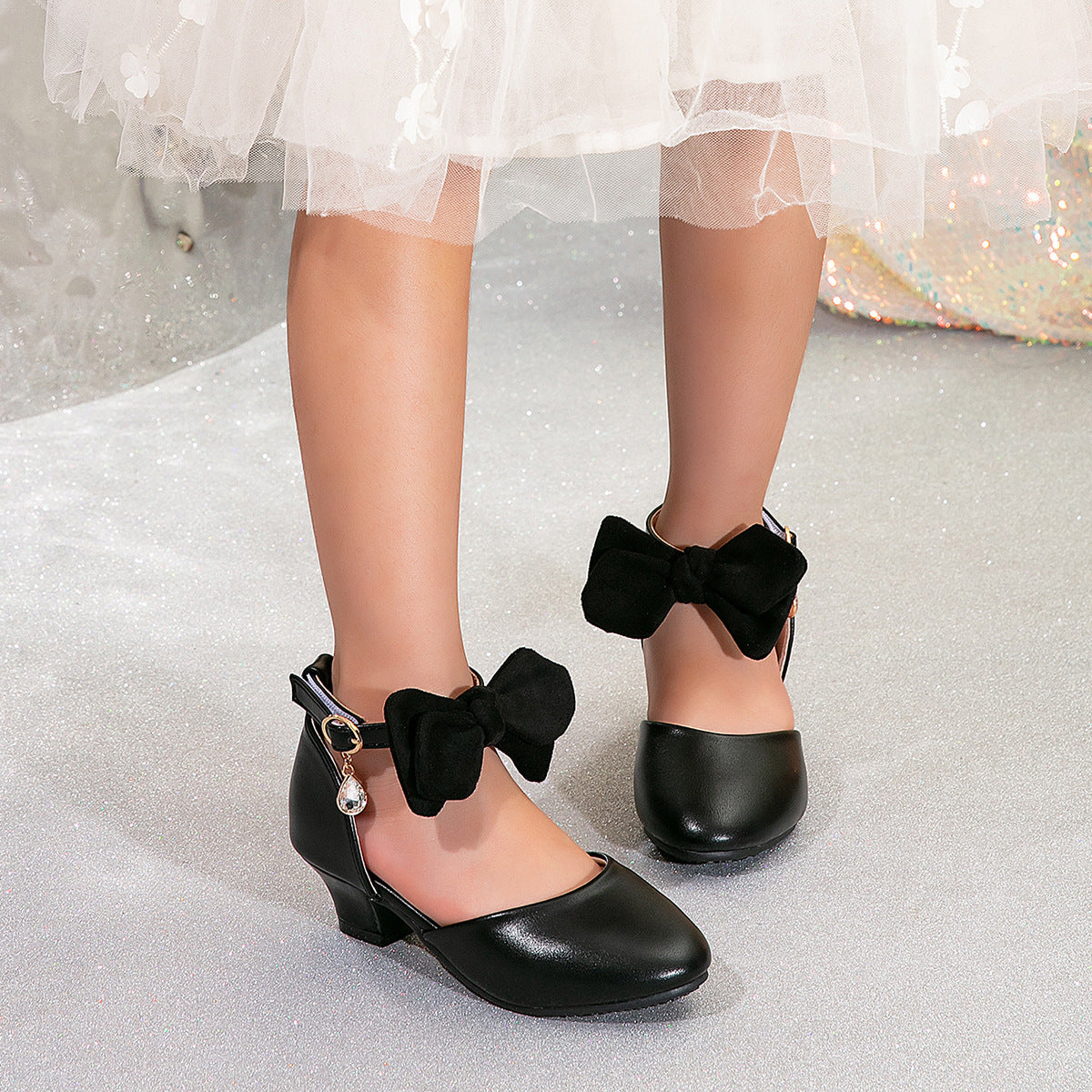 Girls Princess Bow Dress Sandals – Elegant Party Shoes