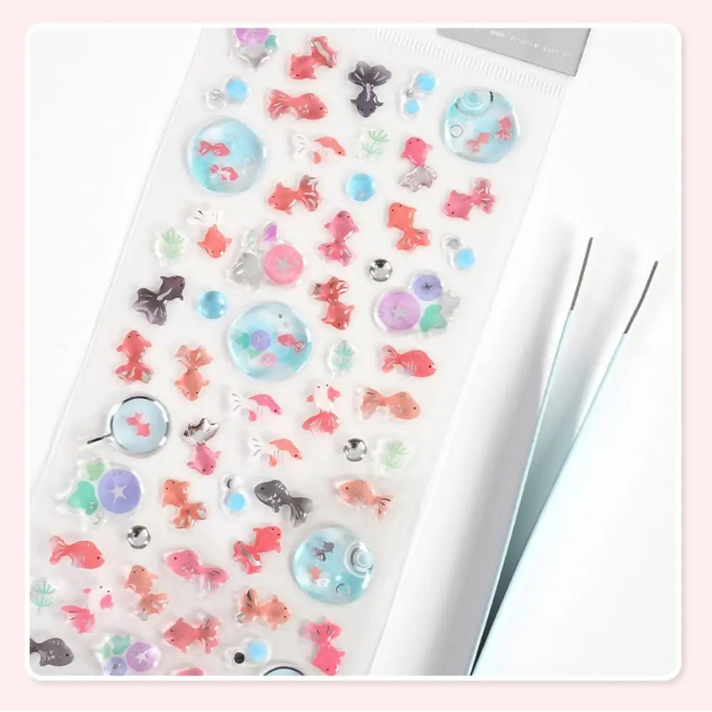 New Goldfish Crystal Glue Sticker DIY Cartoon Phone Case Decoration Phone Case Sticker