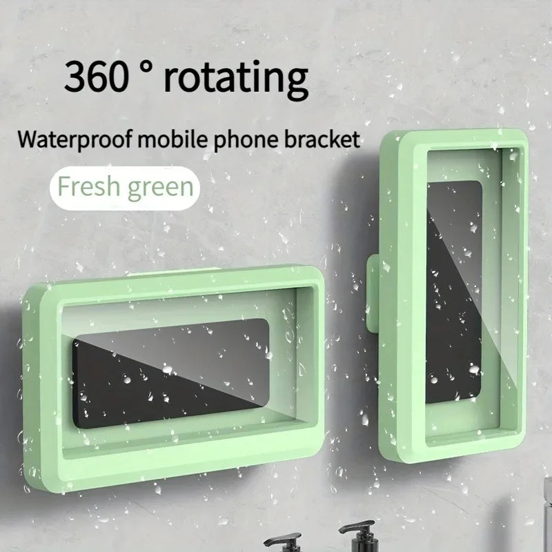 Fixed Waterproof and Anti-fog Mobile Phone Case Self-adhesive for Bathroom Shower Phone Holder Waterproof Touched Shower Phone