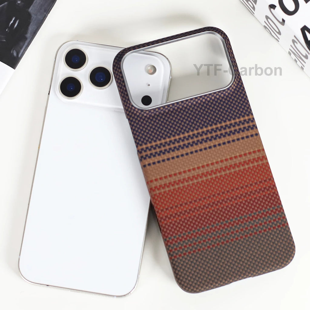 YTF Fiber for iPhone 17 17 Pro Max Mobile Phone Case Ultra-Thin Kevlar Aramid Phone Case Magnetic iPhone 17Pro 17 Air Phone Case