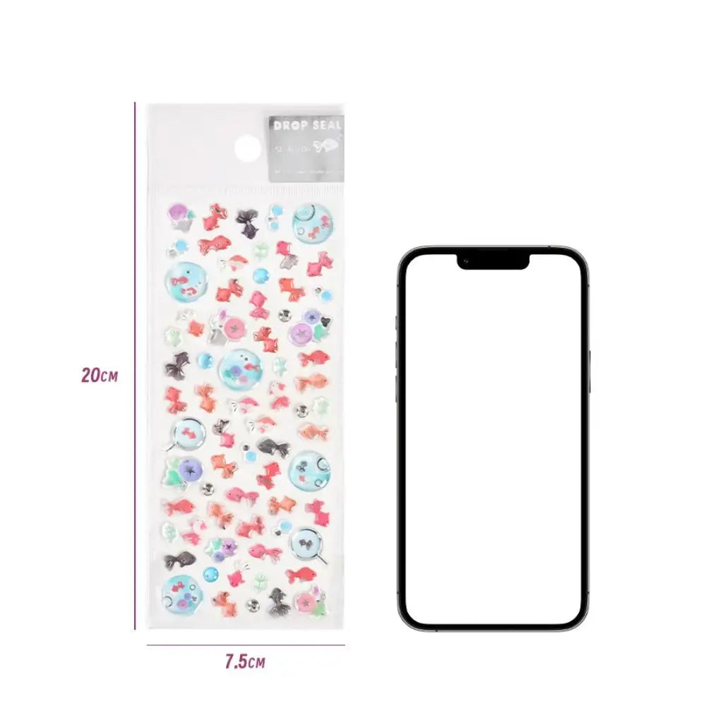 New Goldfish Crystal Glue Sticker DIY Cartoon Phone Case Decoration Phone Case Sticker