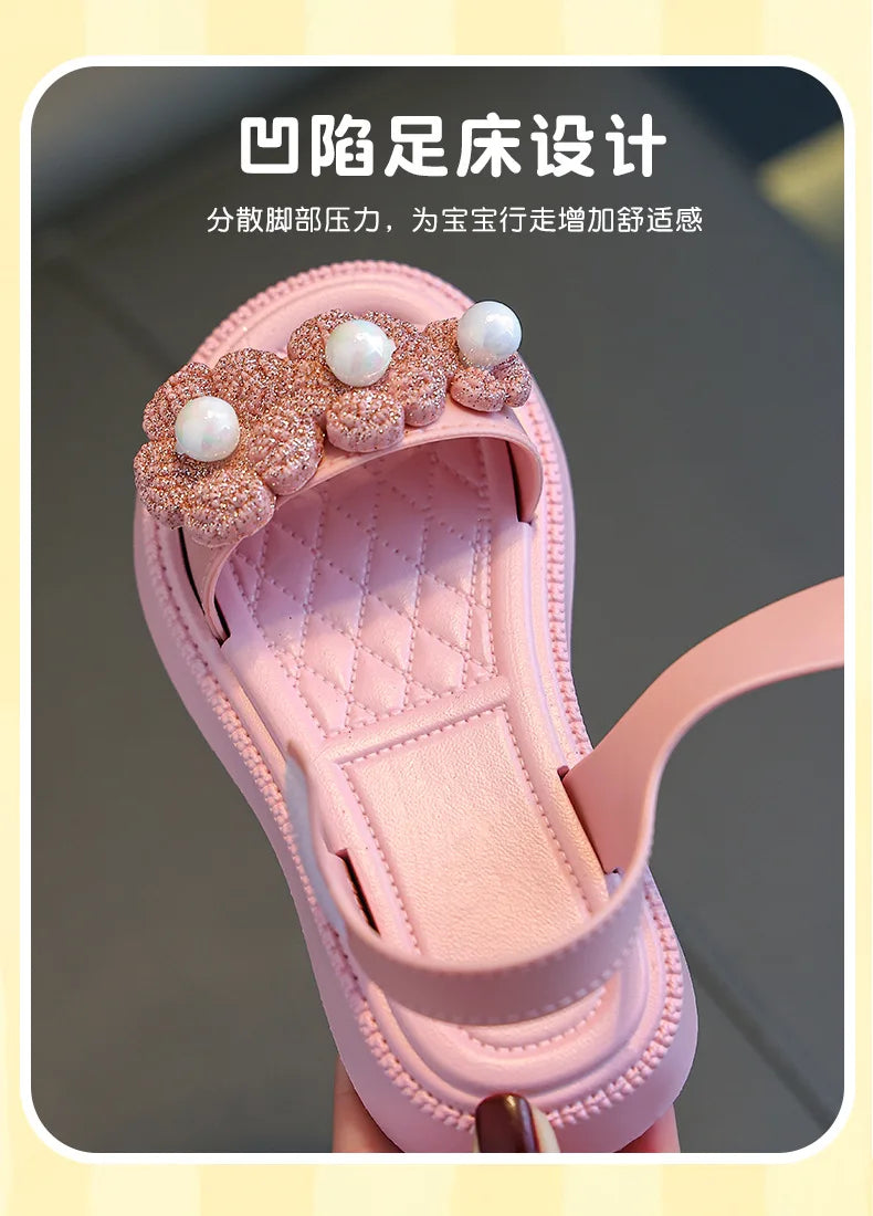 Girls Princess Sandals | Summer Casual Beach Shoes for Kids Ages 2-9