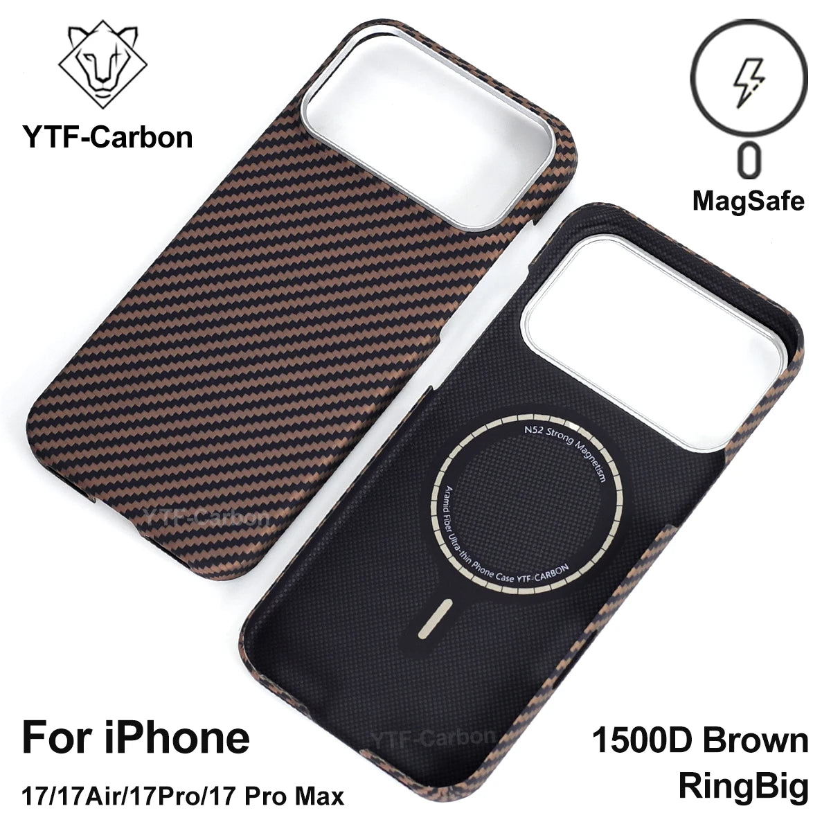 YTF Fiber for iPhone 17 17 Pro Max Mobile Phone Case Ultra-Thin Kevlar Aramid Phone Case Magnetic iPhone 17Pro 17 Air Phone Case