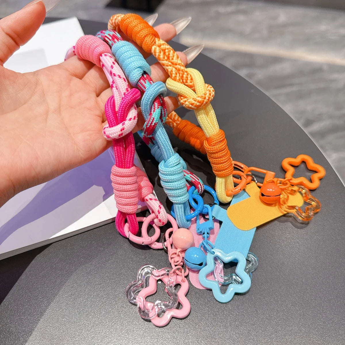 Phone Lanyard Wrist Strap Phone Case Connection Piece Phone Case Universal Accessories star Bell Portable Pendant