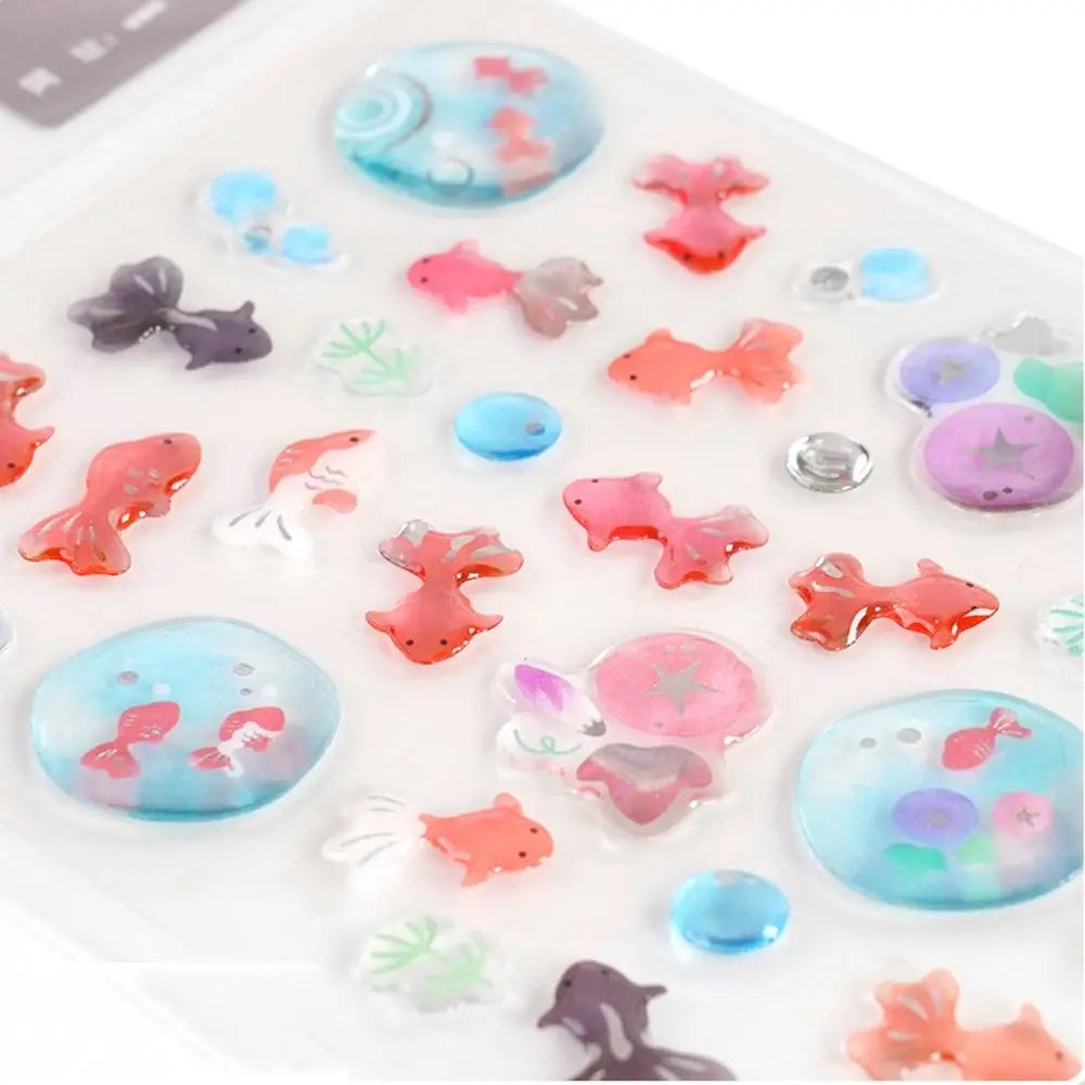 New Goldfish Crystal Glue Sticker DIY Cartoon Phone Case Decoration Phone Case Sticker