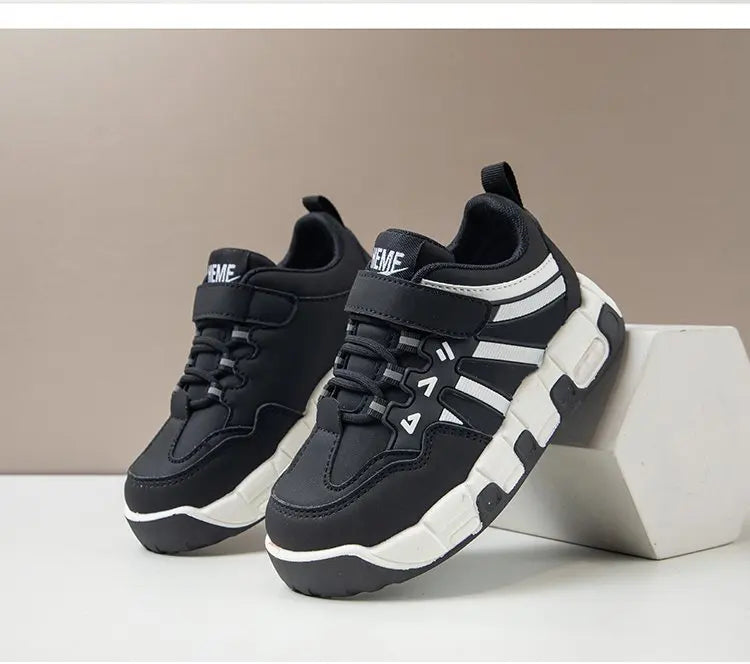 Kids Fashion Sneakers Outdoor Sport Boys Tennis Comfort Leather Running Shoes Lightweight Children's Sports Walking Footwear