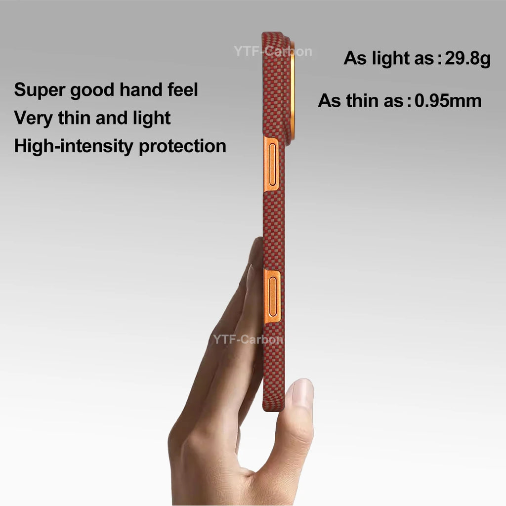 YTF Fiber for iPhone 17 17 Pro Max Mobile Phone Case Ultra-Thin Kevlar Aramid Phone Case Magnetic iPhone 17Pro 17 Air Phone Case