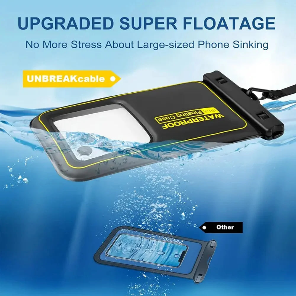 Phone Waterproof Bag - Phone Case with Tether, Essential for Beach, Swimming, Skiing, Drifting, and Surfing