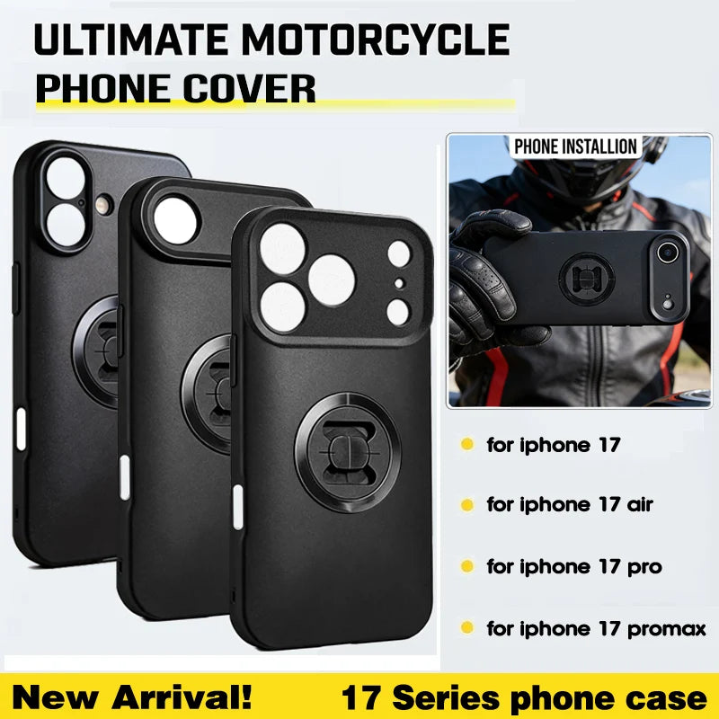 Phone Holder Mobile Phone Case for iPhone 17 17Pro 17Air 17ProMax Motorcycle/Bike Moto Mount Cell Phone Cover Shockproof Case