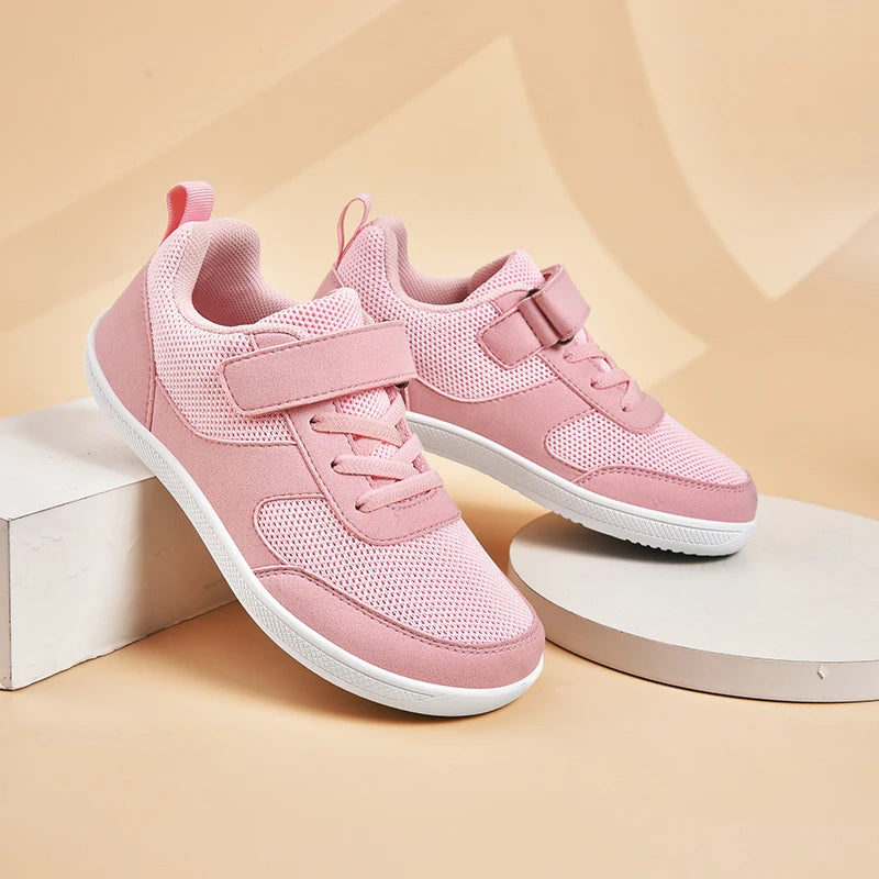 Kids Shoes Wide Toe Barefoot for Children Boys Girls Baby Sneakers Lightweight Hook&Loop Mesh Artificial Infant Toddler Tennis
