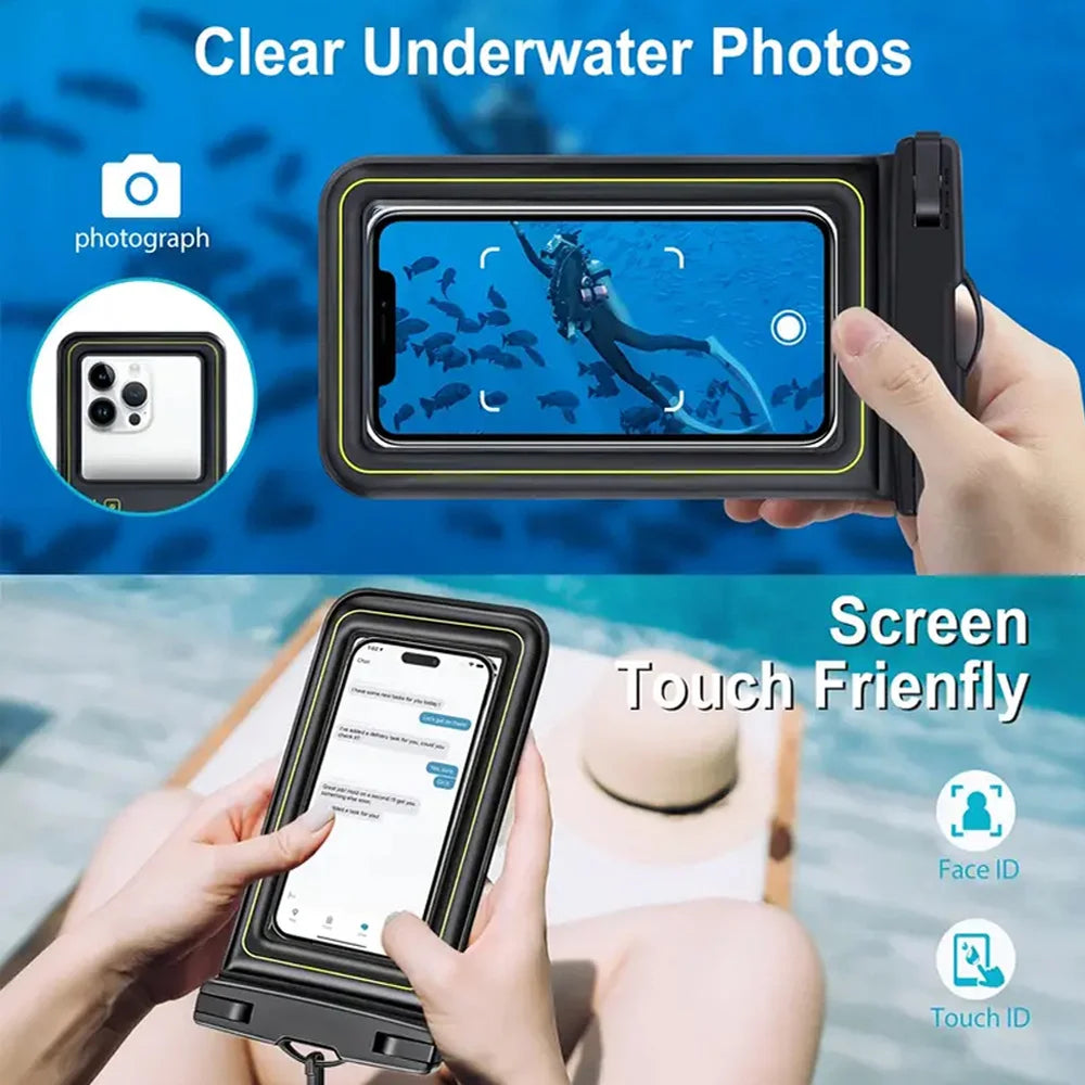 Phone Waterproof Bag - Phone Case with Tether, Essential for Beach, Swimming, Skiing, Drifting, and Surfing