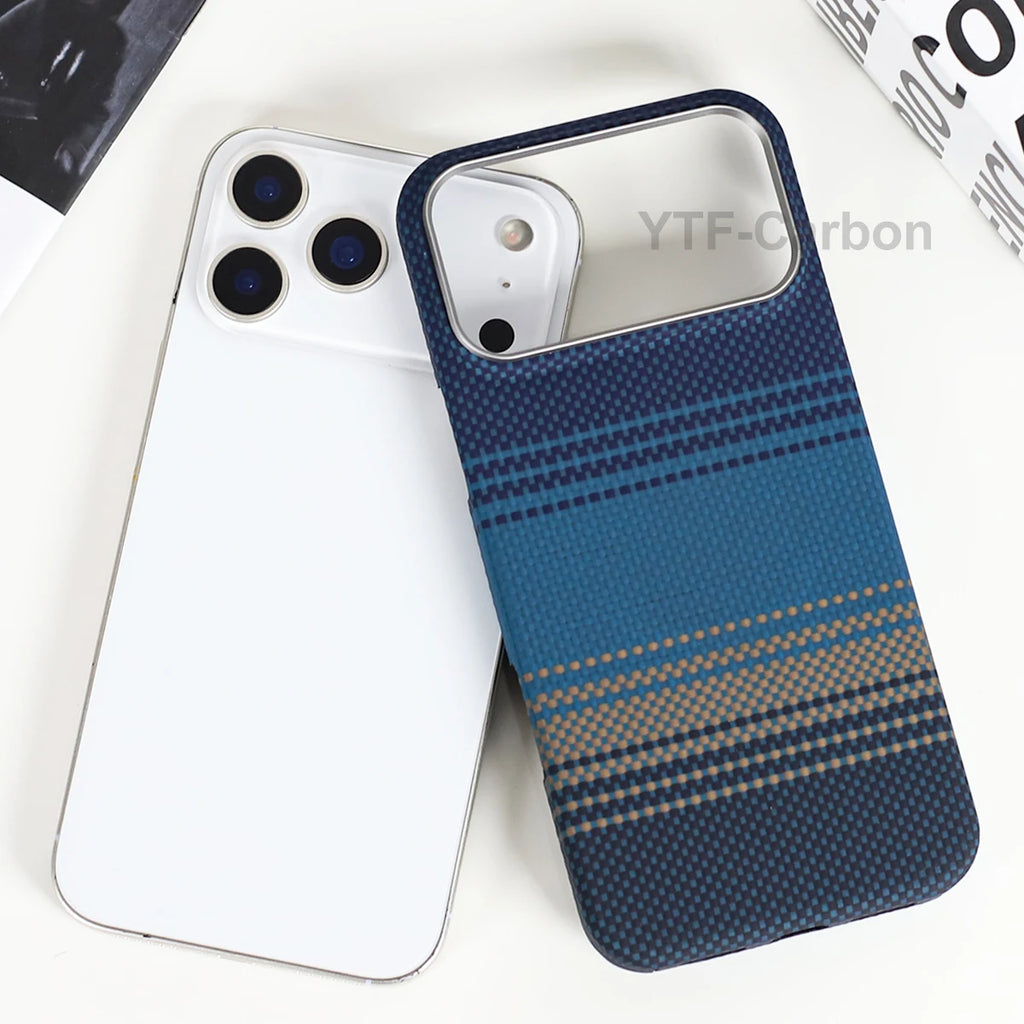 YTF Fiber for iPhone 17 17 Pro Max Mobile Phone Case Ultra-Thin Kevlar Aramid Phone Case Magnetic iPhone 17Pro 17 Air Phone Case