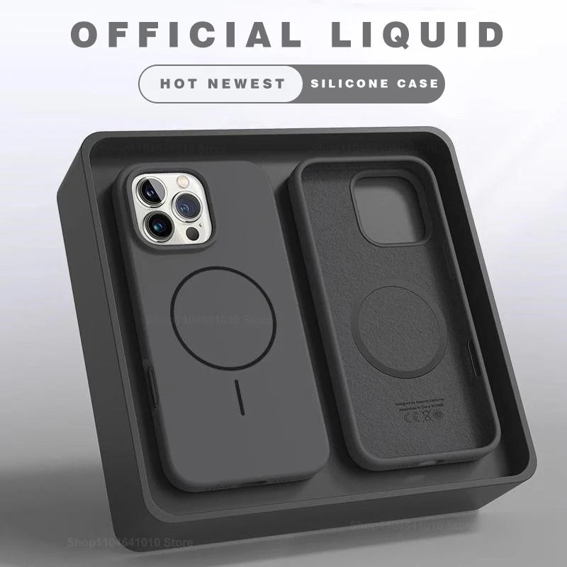 Magnetic Phone Case For iPhone 15 14 16 Plus 11 12 13 17 Pro Max Air Shockproof Silicone Cover For Magsafe Wireless Charge Cases