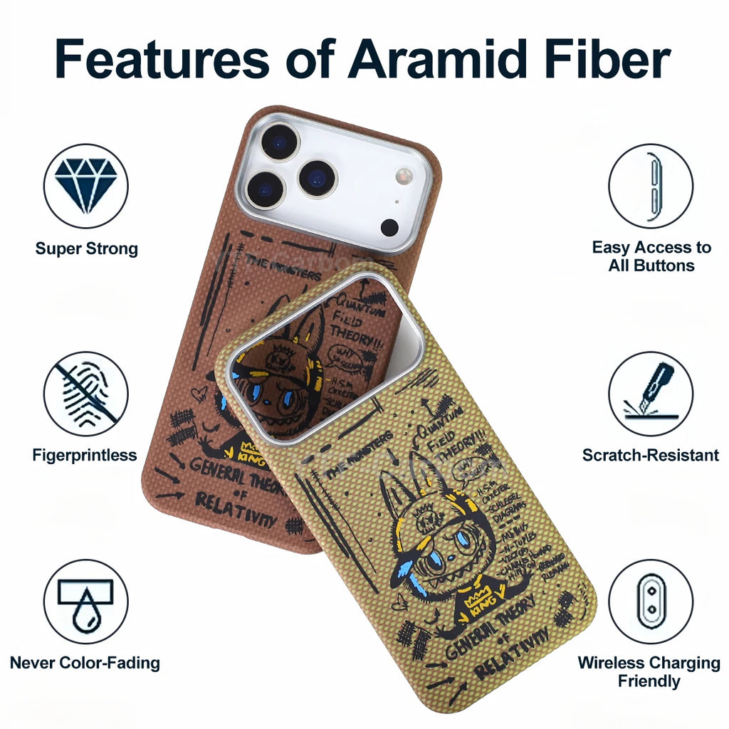 YTF Fiber for iPhone 17 17 Pro Max Mobile Phone Case Ultra-Thin Kevlar Aramid Phone Case Magnetic iPhone 17Pro 17 Air Phone Case