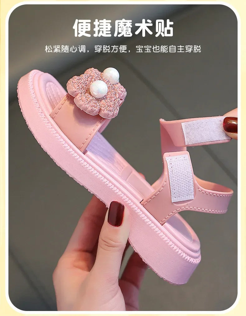 Girls Princess Sandals | Summer Casual Beach Shoes for Kids Ages 2-9