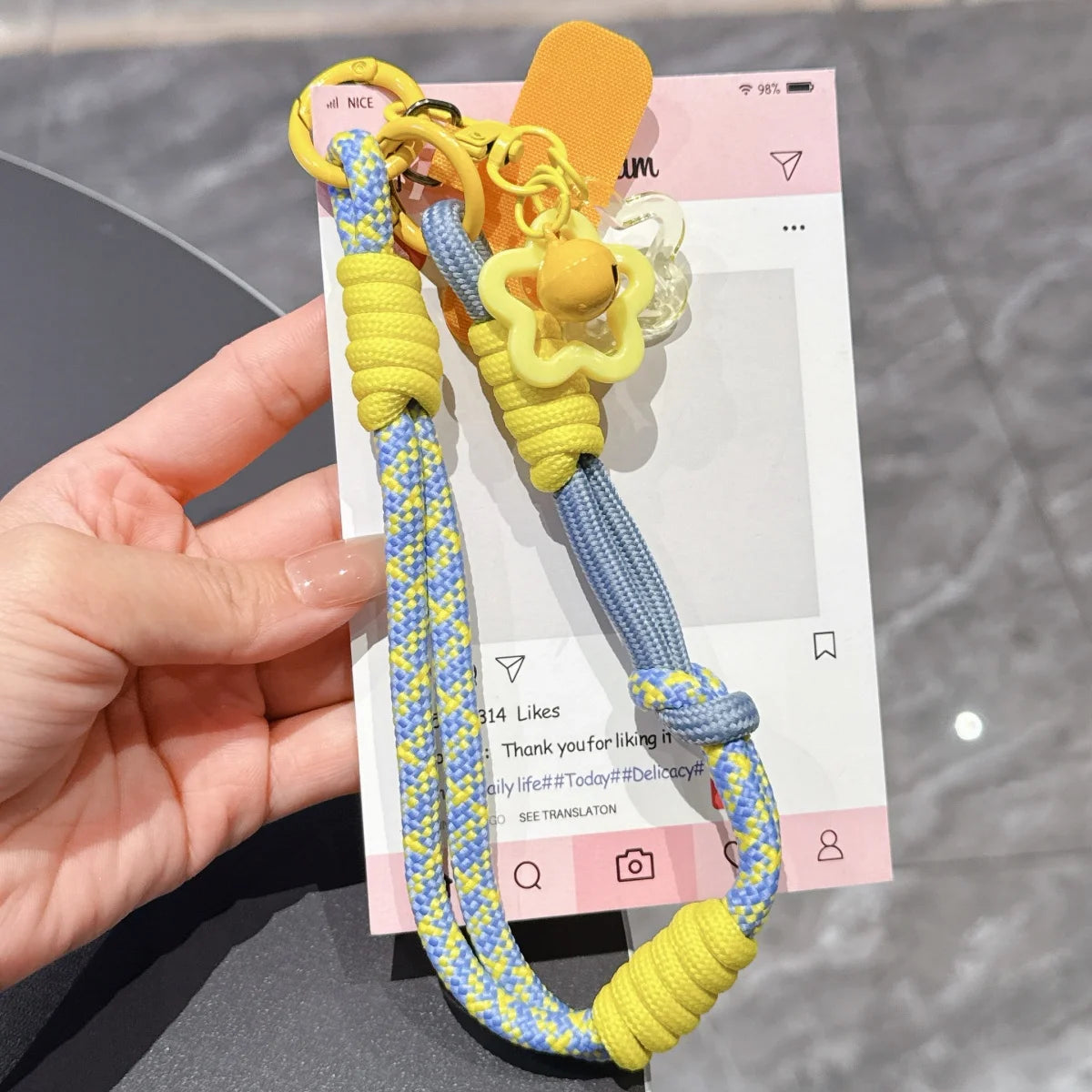 Phone Lanyard Wrist Strap Phone Case Connection Piece Phone Case Universal Accessories star Bell Portable Pendant