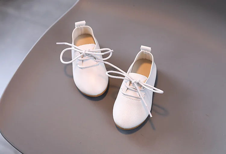 Korean version fashion girls small leather shoes British style lace up foreign-style low-top princess shoes kids outdoor breatha