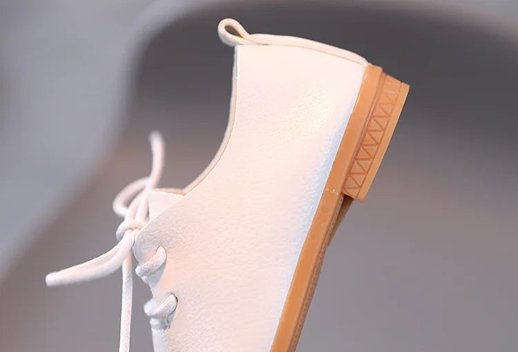 Korean version fashion girls small leather shoes British style lace up foreign-style low-top princess shoes kids outdoor breatha