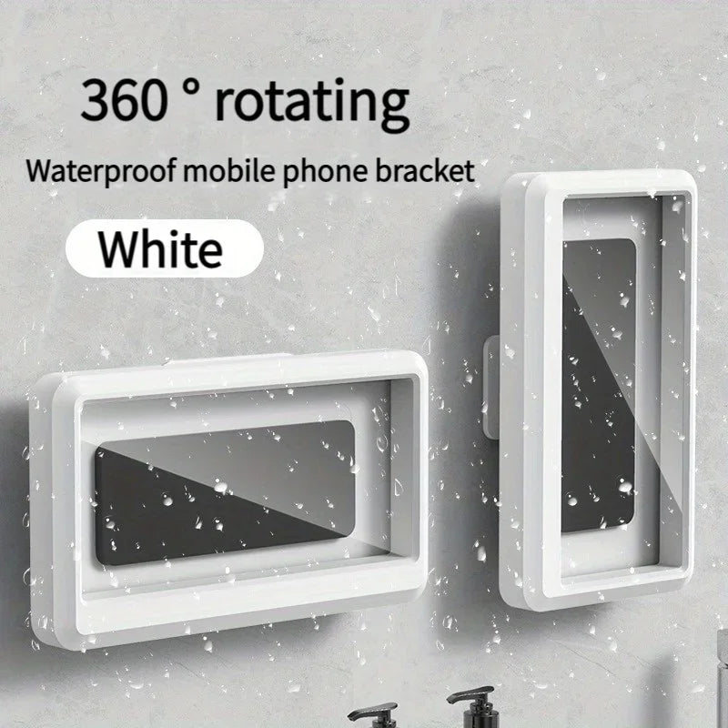 Fixed Waterproof and Anti-fog Mobile Phone Case Self-adhesive for Bathroom Shower Phone Holder Waterproof Touched Shower Phone