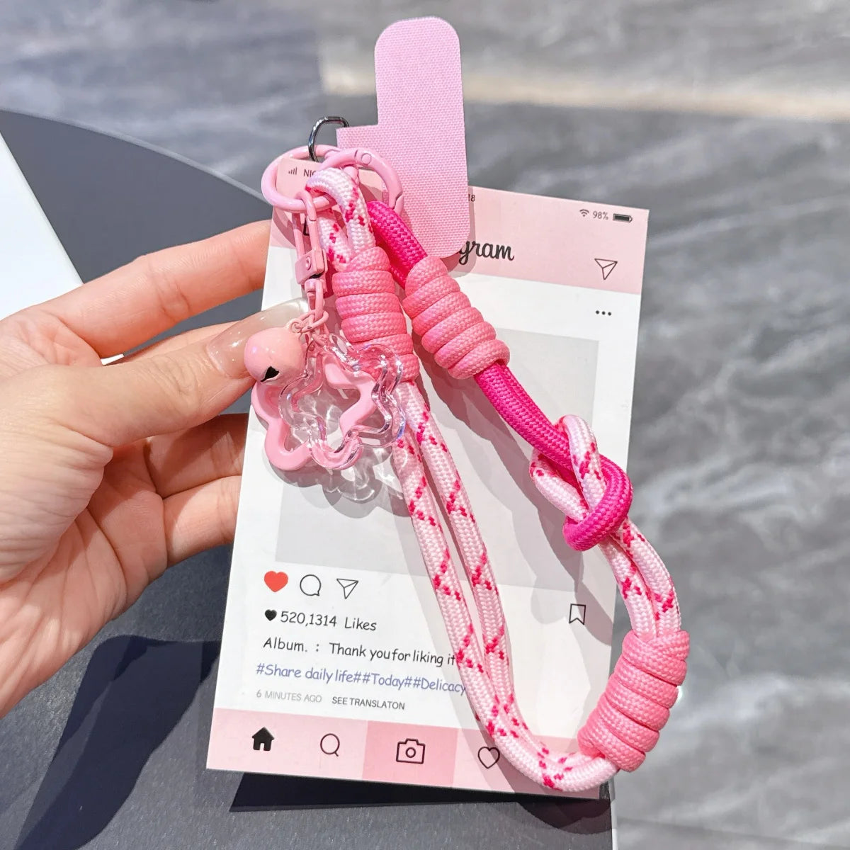 Phone Lanyard Wrist Strap Phone Case Connection Piece Phone Case Universal Accessories star Bell Portable Pendant