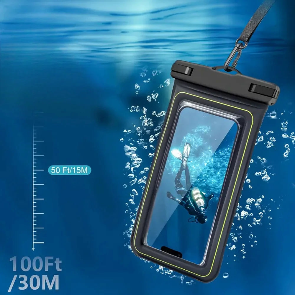 Phone Waterproof Bag - Phone Case with Tether, Essential for Beach, Swimming, Skiing, Drifting, and Surfing