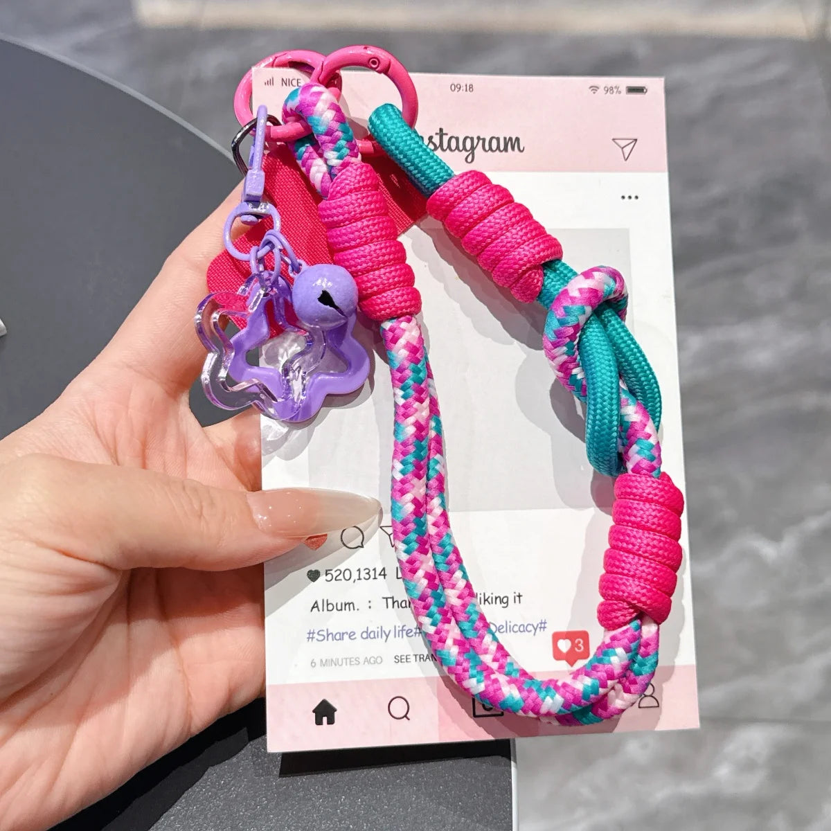 Phone Lanyard Wrist Strap Phone Case Connection Piece Phone Case Universal Accessories star Bell Portable Pendant
