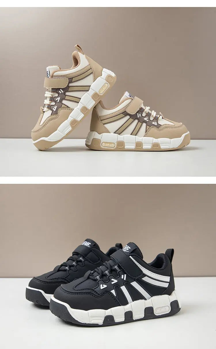 Kids Fashion Sneakers Outdoor Sport Boys Tennis Comfort Leather Running Shoes Lightweight Children's Sports Walking Footwear