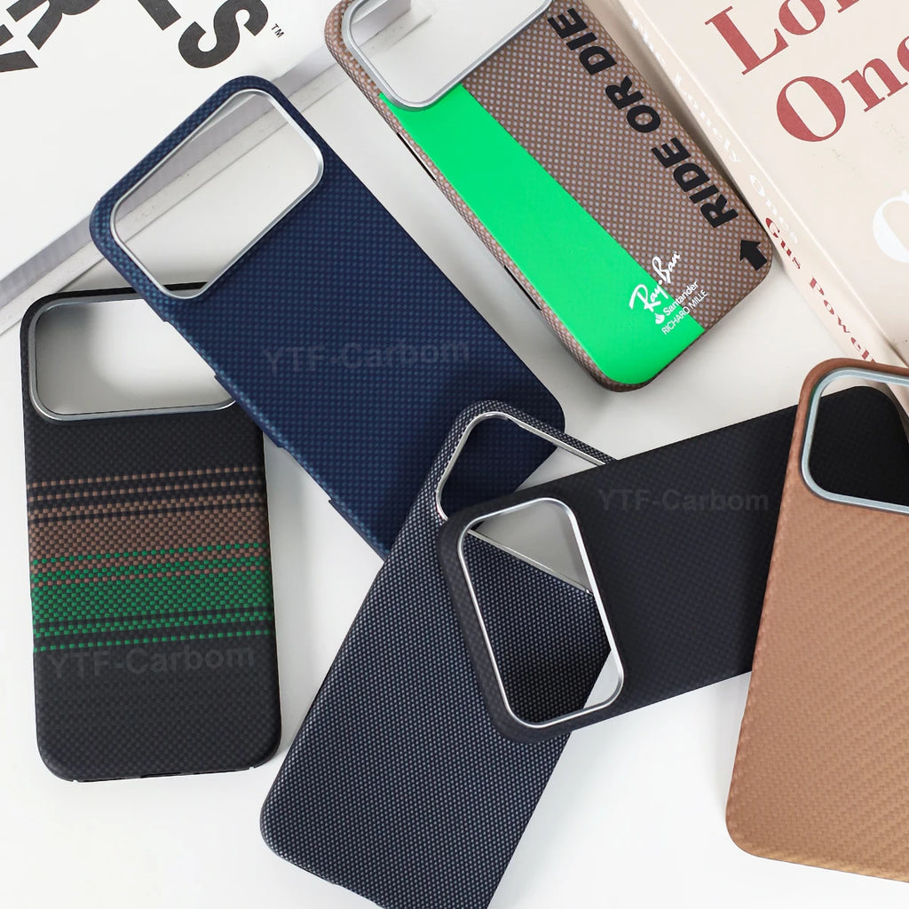 YTF Fiber for iPhone 17 17 Pro Max Mobile Phone Case Ultra-Thin Kevlar Aramid Phone Case Magnetic iPhone 17Pro 17 Air Phone Case