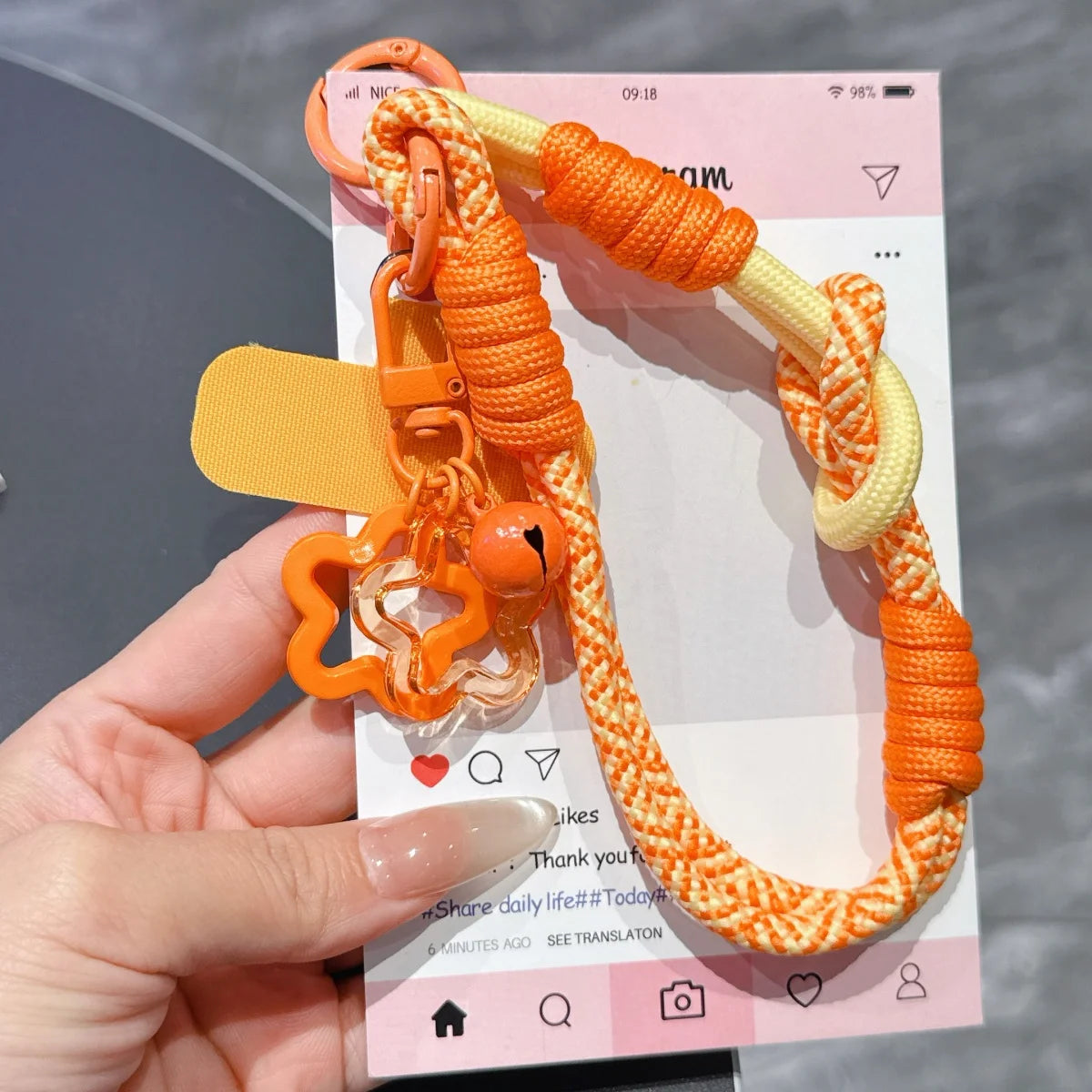 Phone Lanyard Wrist Strap Phone Case Connection Piece Phone Case Universal Accessories star Bell Portable Pendant