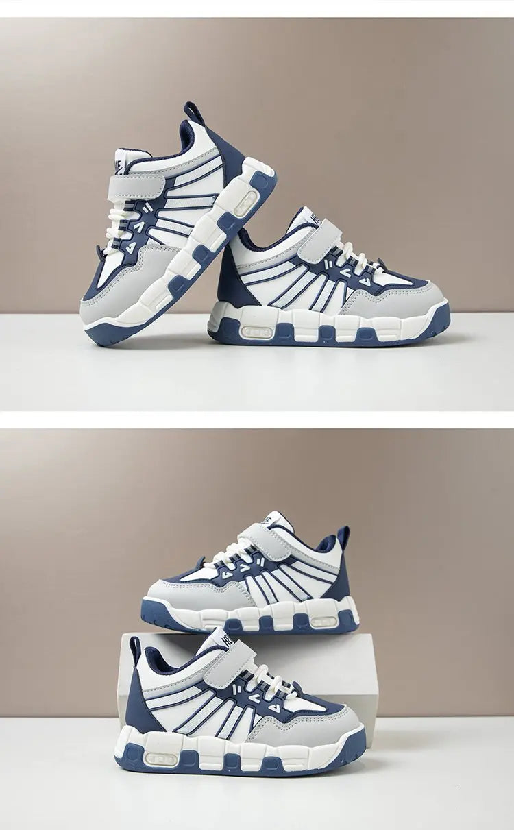 Kids Fashion Sneakers Outdoor Sport Boys Tennis Comfort Leather Running Shoes Lightweight Children's Sports Walking Footwear