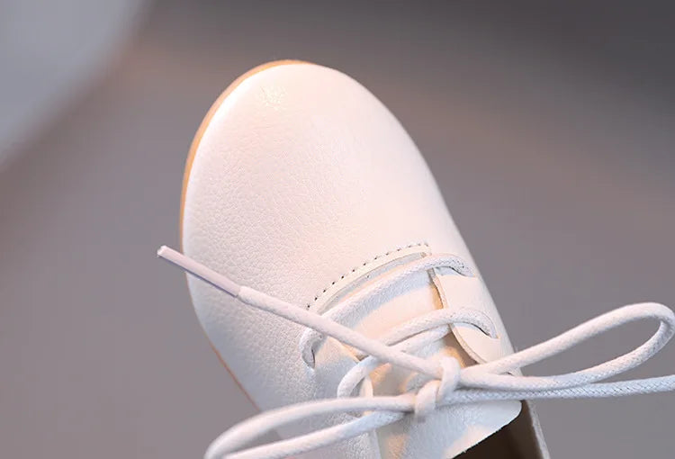 Korean version fashion girls small leather shoes British style lace up foreign-style low-top princess shoes kids outdoor breatha