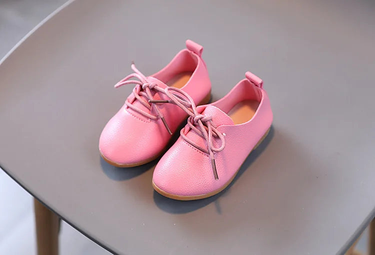 Korean version fashion girls small leather shoes British style lace up foreign-style low-top princess shoes kids outdoor breatha