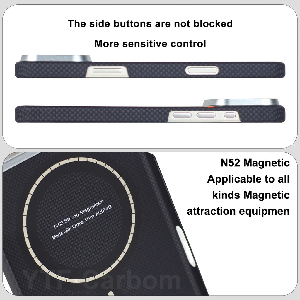 YTF Fiber for iPhone 17 17 Pro Max Mobile Phone Case Ultra-Thin Kevlar Aramid Phone Case Magnetic iPhone 17Pro 17 Air Phone Case