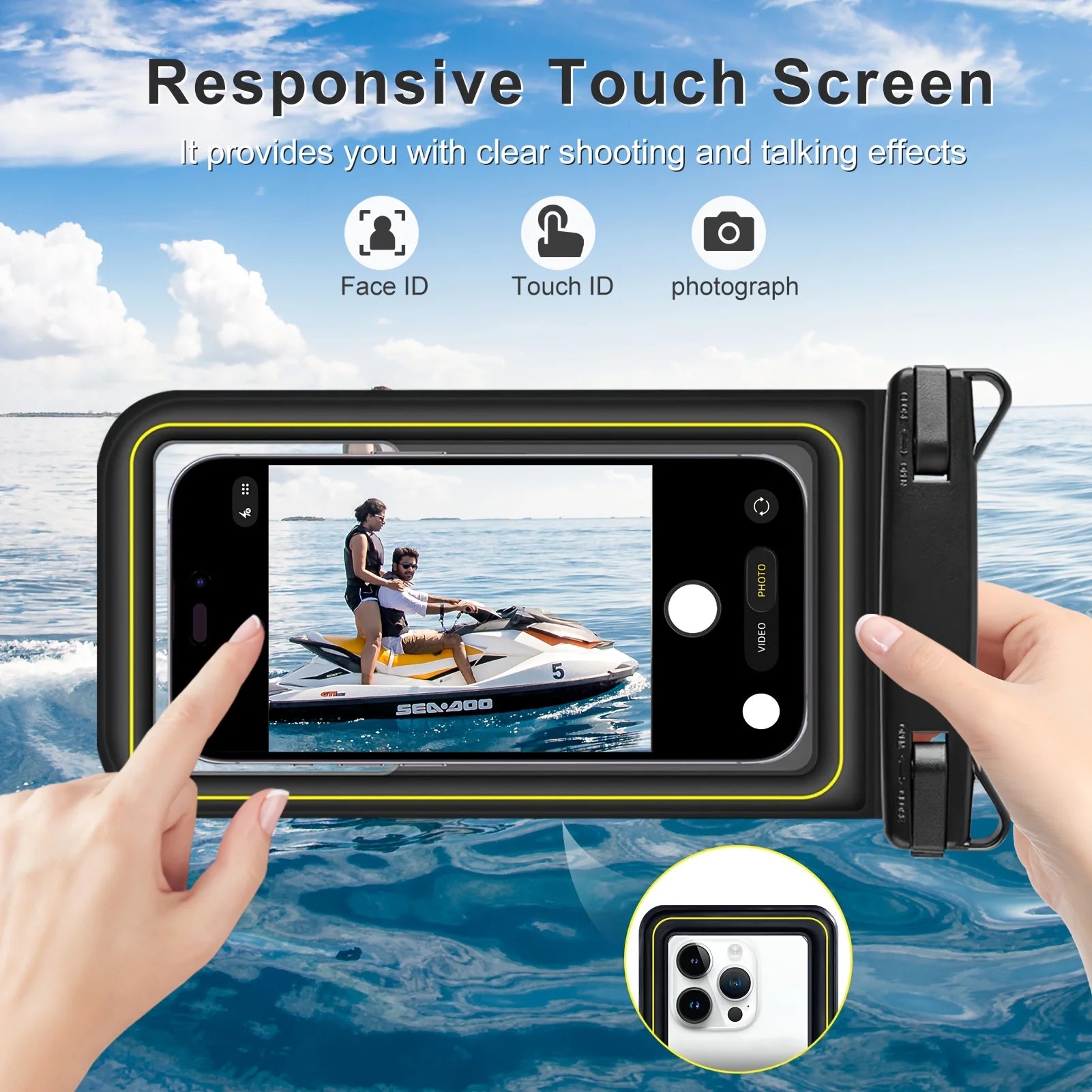 Phone Waterproof Bag - Phone Case with Tether, Essential for Beach, Swimming, Skiing, Drifting, and Surfing