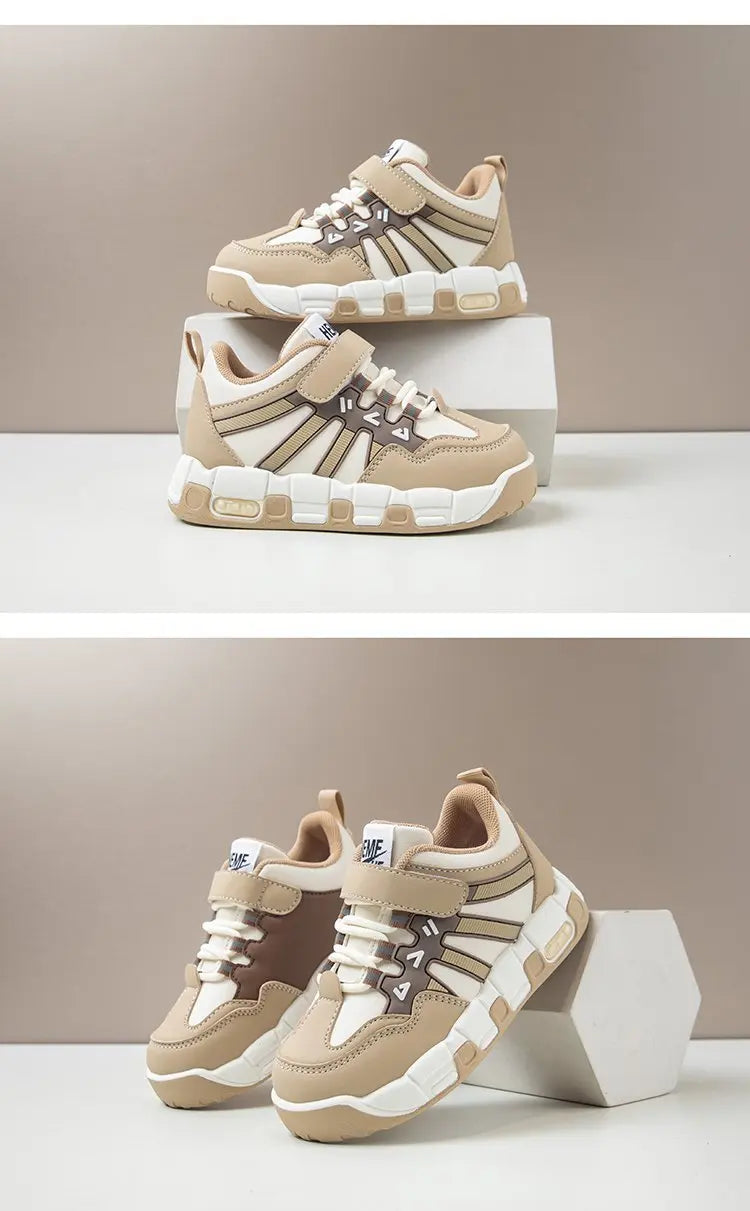 Kids Fashion Sneakers Outdoor Sport Boys Tennis Comfort Leather Running Shoes Lightweight Children's Sports Walking Footwear