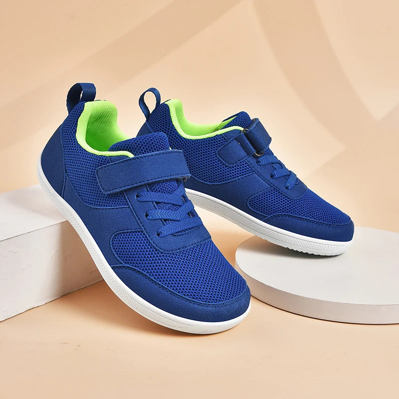 Kids Shoes Wide Toe Barefoot for Children Boys Girls Baby Sneakers Lightweight Hook&Loop Mesh Artificial Infant Toddler Tennis