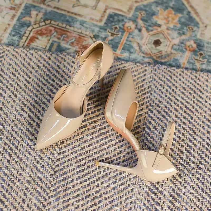 Pointed Toe High Heels Women's Shoes Comfortable Red Sole Waterproof Platform Spring Autumn Etiquette New 2025 Thin Heel