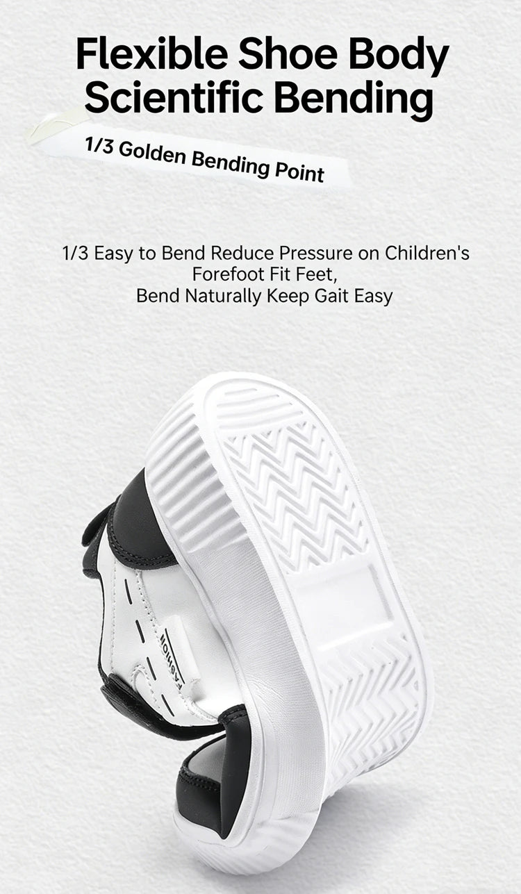 Kids PU Leather Sneakers Casual Basketball Shoes for Boys Trendy Sports Trainers Breathable Non-slip Children Footwear