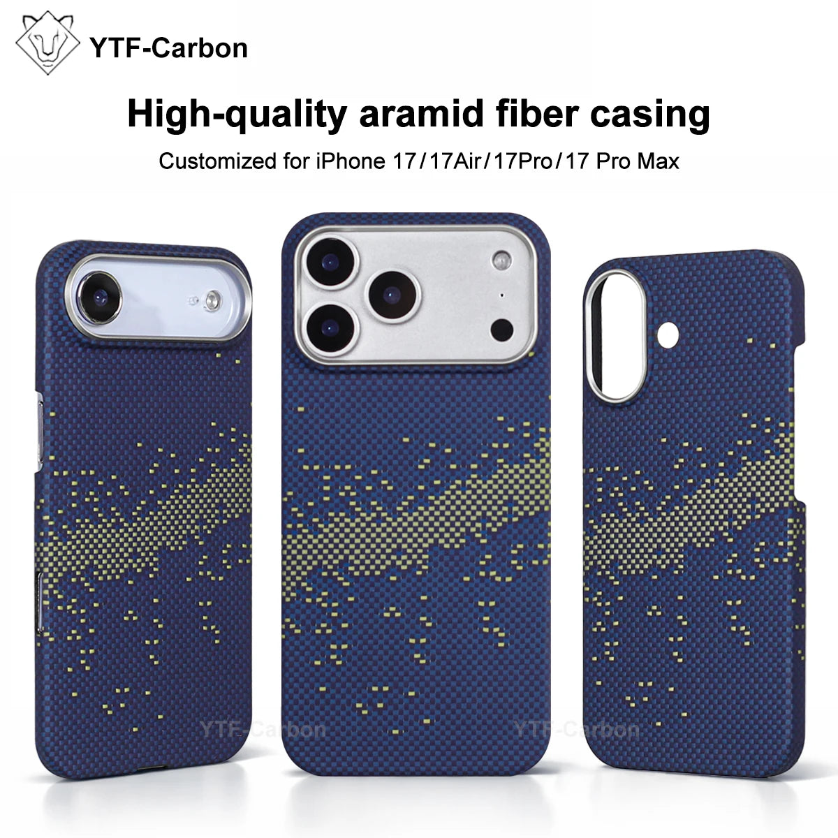 YTF Fiber for iPhone 17 17 Pro Max Mobile Phone Case Ultra-Thin Kevlar Aramid Phone Case Magnetic iPhone 17Pro 17 Air Phone Case