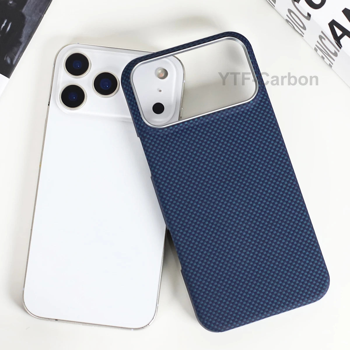 YTF Fiber for iPhone 17 17 Pro Max Mobile Phone Case Ultra-Thin Kevlar Aramid Phone Case Magnetic iPhone 17Pro 17 Air Phone Case