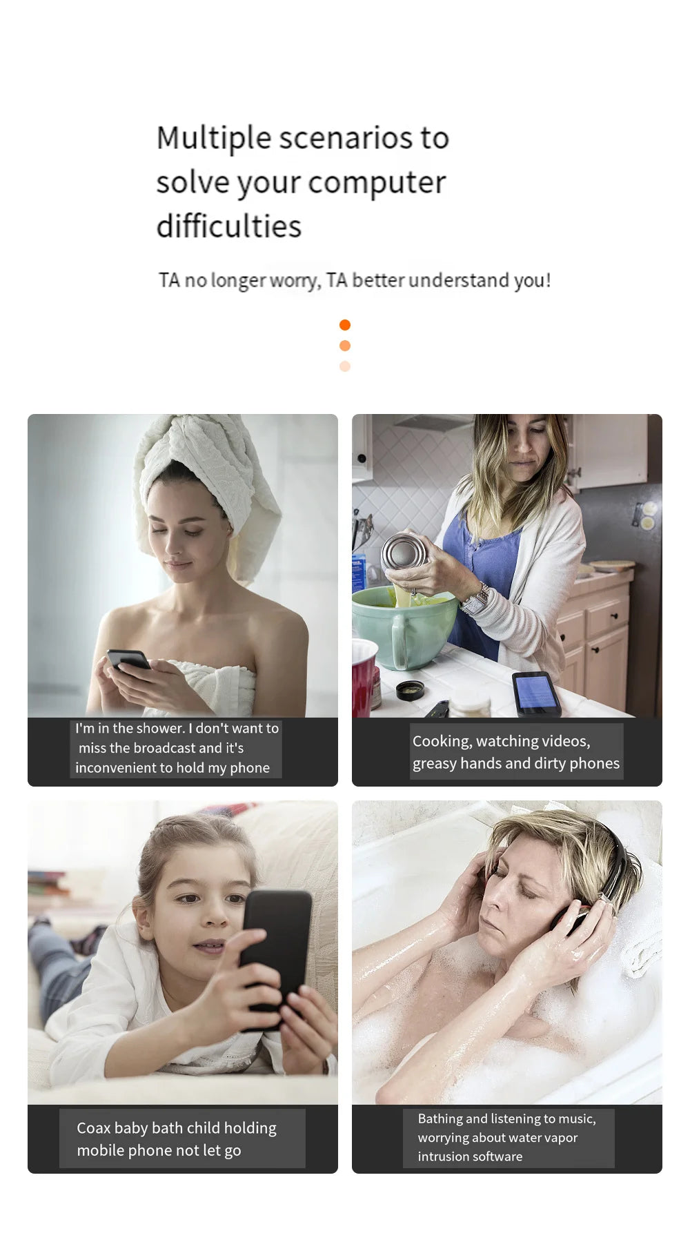 Fixed Waterproof and Anti-fog Mobile Phone Case Self-adhesive for Bathroom Shower Phone Holder Waterproof Touched Shower Phone