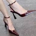 Shoes for Women 2025 Fashion Summer Pointed Toe High Heels Sexy Ankle Strap Evening Party Sandal Sweet with Ankle Buckle Strap