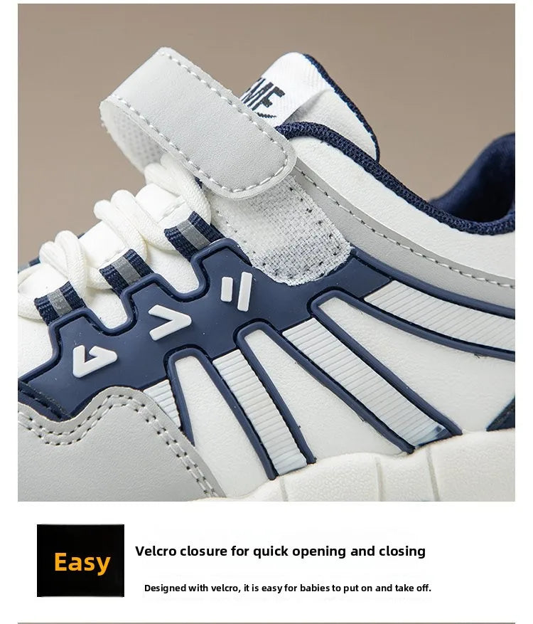 Kids Fashion Sneakers Outdoor Sport Boys Tennis Comfort Leather Running Shoes Lightweight Children's Sports Walking Footwear