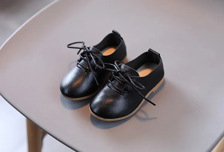 Korean version fashion girls small leather shoes British style lace up foreign-style low-top princess shoes kids outdoor breatha
