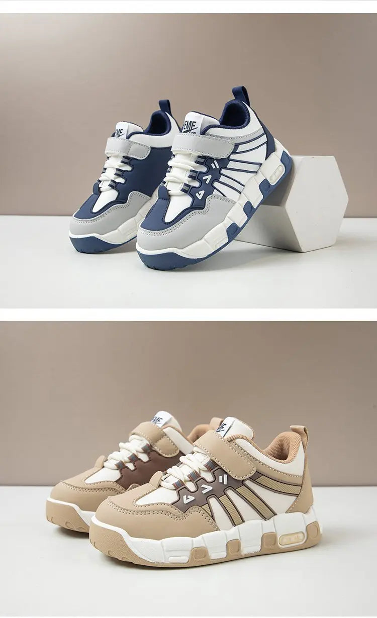 Kids Fashion Sneakers Outdoor Sport Boys Tennis Comfort Leather Running Shoes Lightweight Children's Sports Walking Footwear