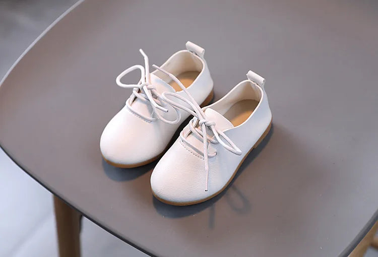 Korean version fashion girls small leather shoes British style lace up foreign-style low-top princess shoes kids outdoor breatha