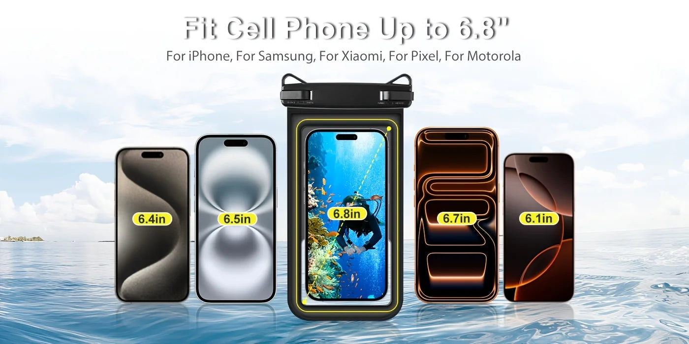 Phone Waterproof Bag - Phone Case with Tether, Essential for Beach, Swimming, Skiing, Drifting, and Surfing